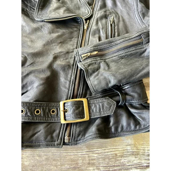 Micheal Joseph Leather Biker Jacket - Picture 6 of 8